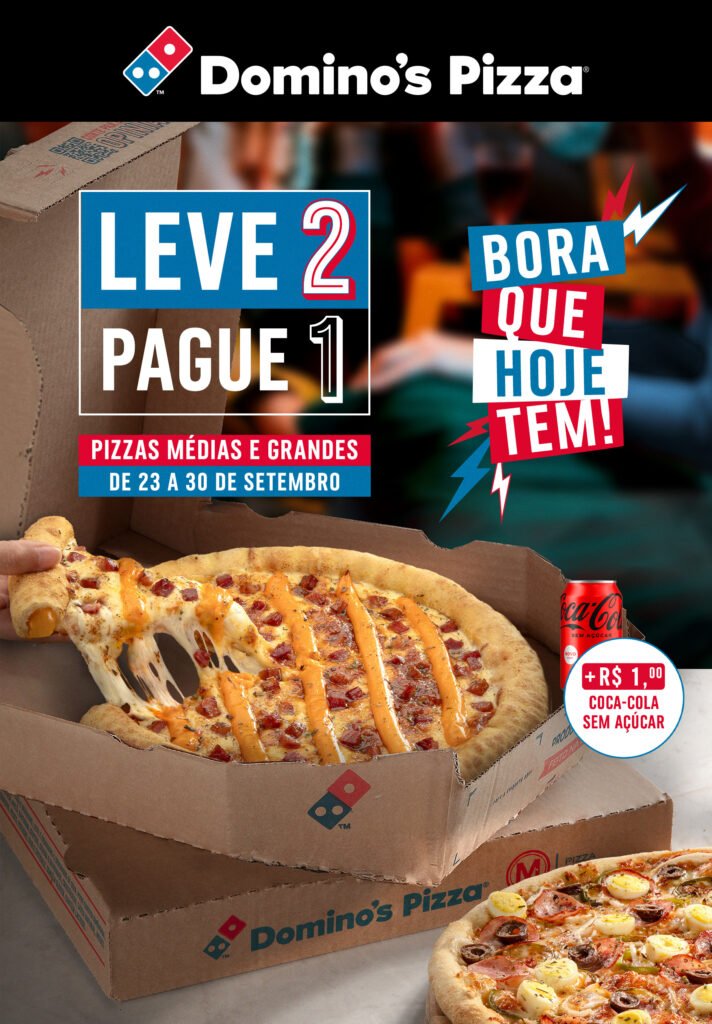 Domino’s oferece pizza em dobro e Coca-Cola a R$ 1 por tempo limitado