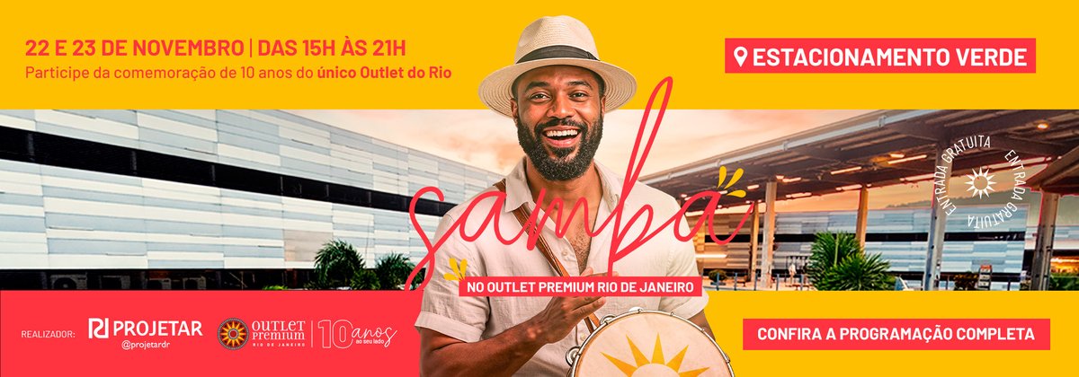 Outlet Premium Rio celebra 10 anos com roda de samba e gastronomia