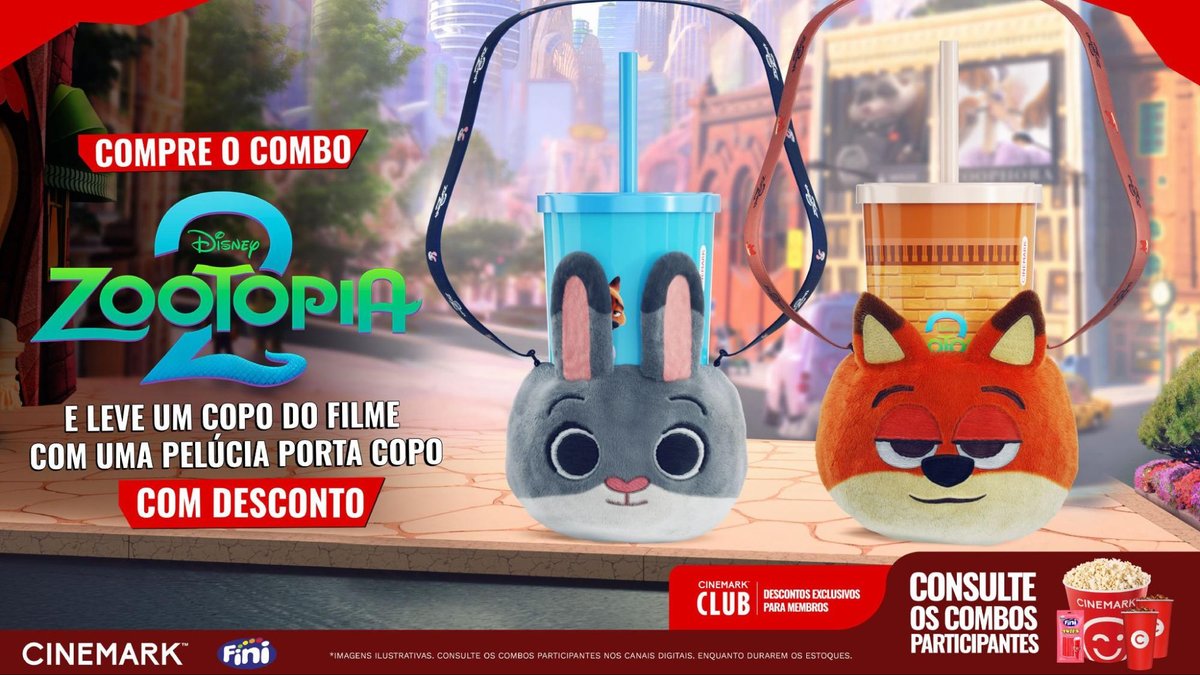 Cinemark lança colecionáveis exclusivos de “Zootopia 2”