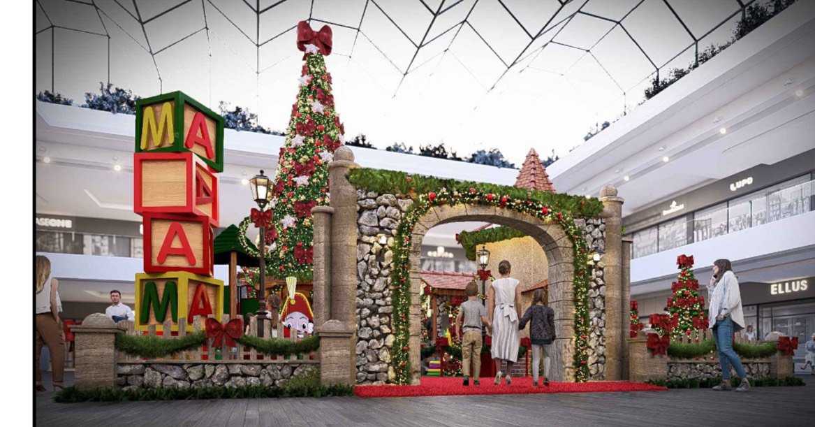 Papai Noel chega ao Via Parque e inaugura Natal Casa do Noel