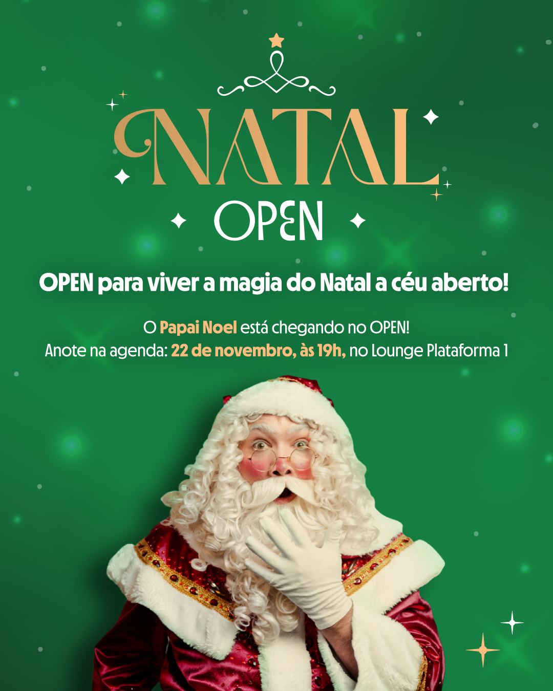 Jurerê OPEN inicia celebrações de Natal com espetáculo e Papai Noel
