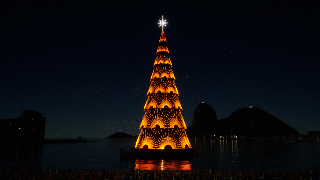 Rio Christmas debuts giant tree and samba show in Botafogo
