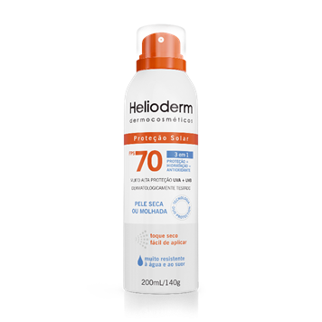 Helioderm amplia linha FPS 70 com protetor aerossol e spray