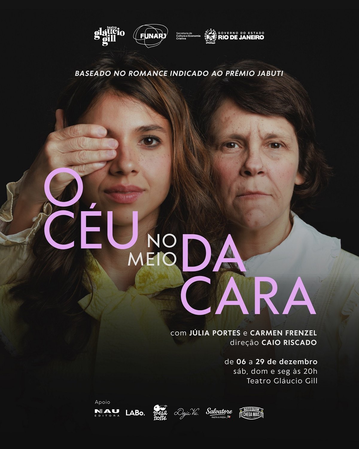 Peça “O céu no meio da cara” estreia no Teatro Glaucio Gill em dezembro