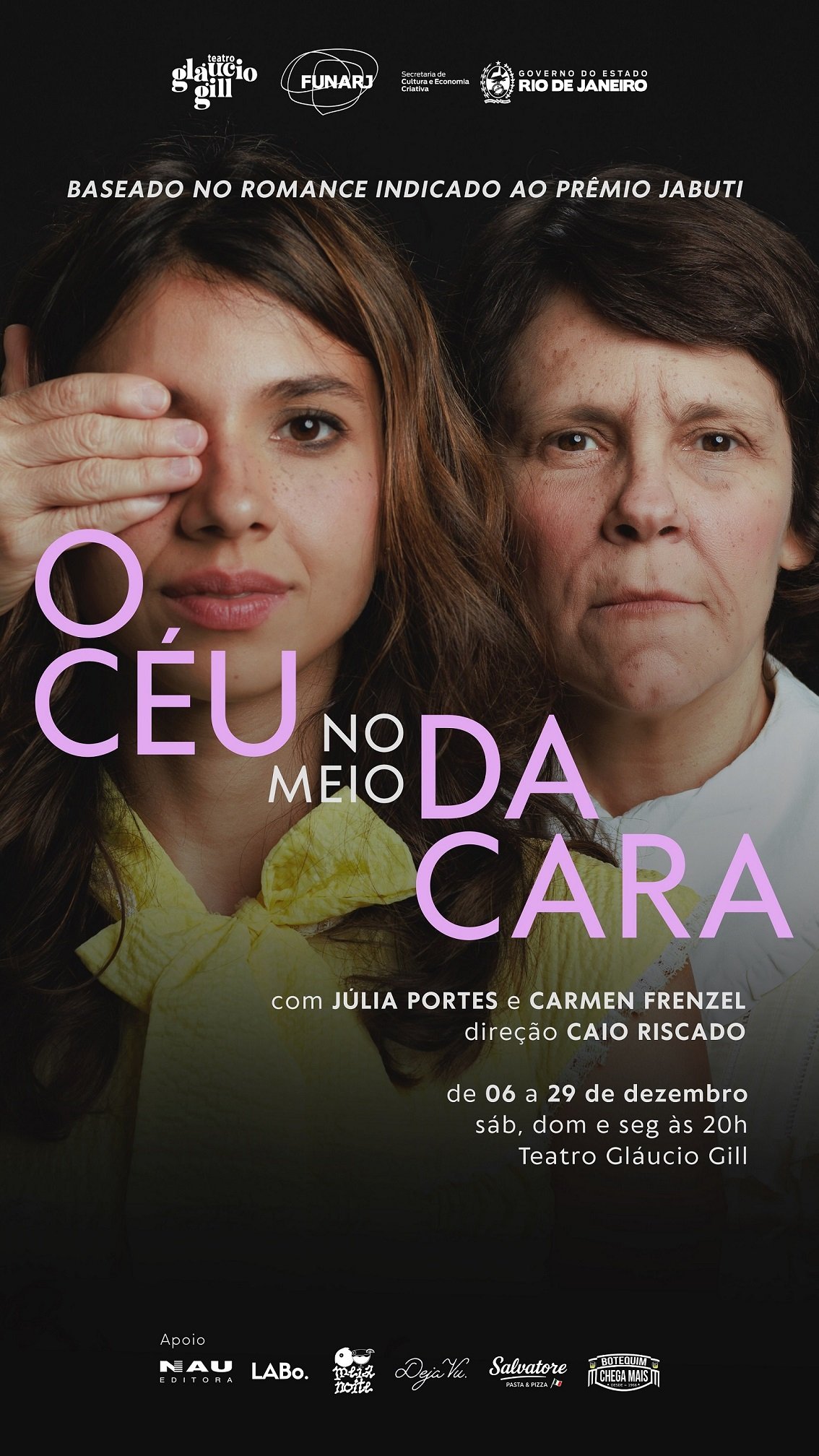 Peça “O céu no meio da cara” estreia no Teatro Glaucio Gill em dezembro