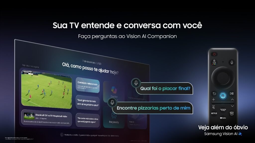 Samsung libera Perplexity em TVs Vision AI no Brasil