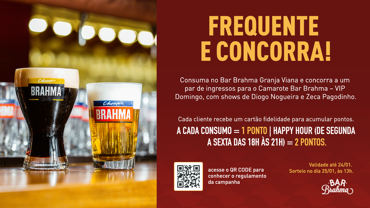 Bar Brahma Granja Viana sorteia camarote no Sambódromo