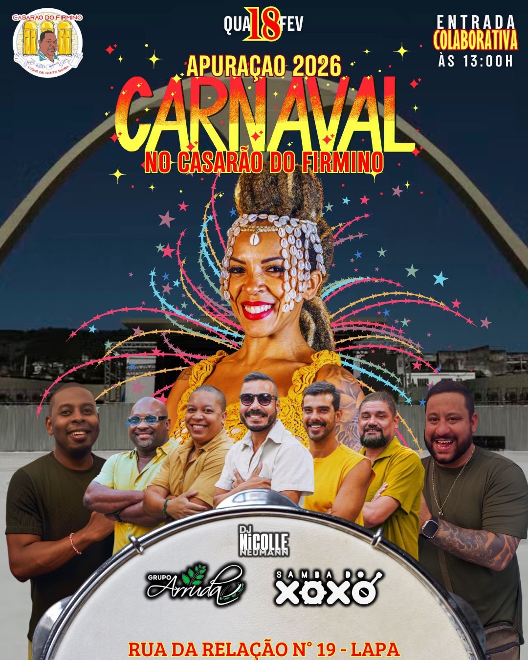 Samba da Apuração anima Casarão do Firmino na Quarta-Feira de Cinzas