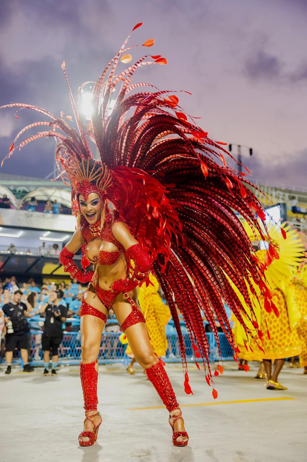 Anny Alves brilha na Sapucaí com look de fetiche