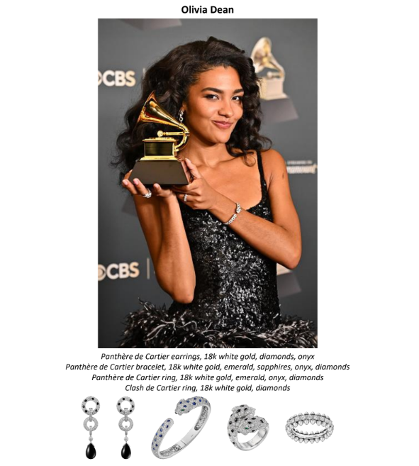 Cartier brilha com vencedores no tapete vermelho do Grammy 2026