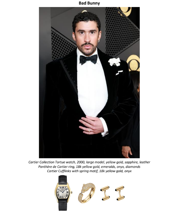 Cartier brilha com vencedores no tapete vermelho do Grammy 2026