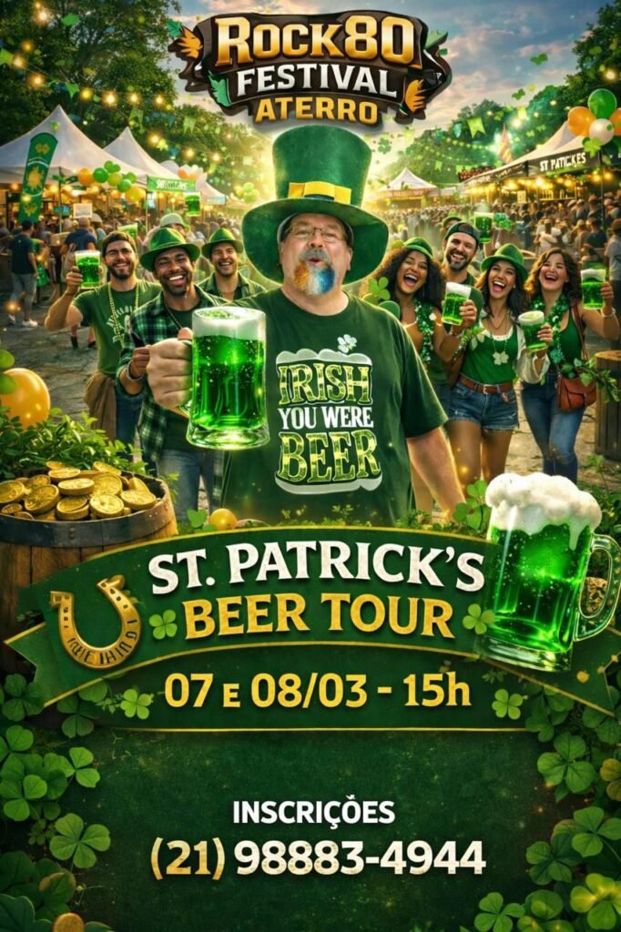 Rock 80 Festival celebra St. Patrick’s Day com rock dos anos 80 no Rio