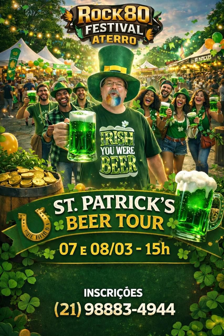 Rock 80 Festival celebra St. Patrick's Day com rock dos anos 80 no Rio