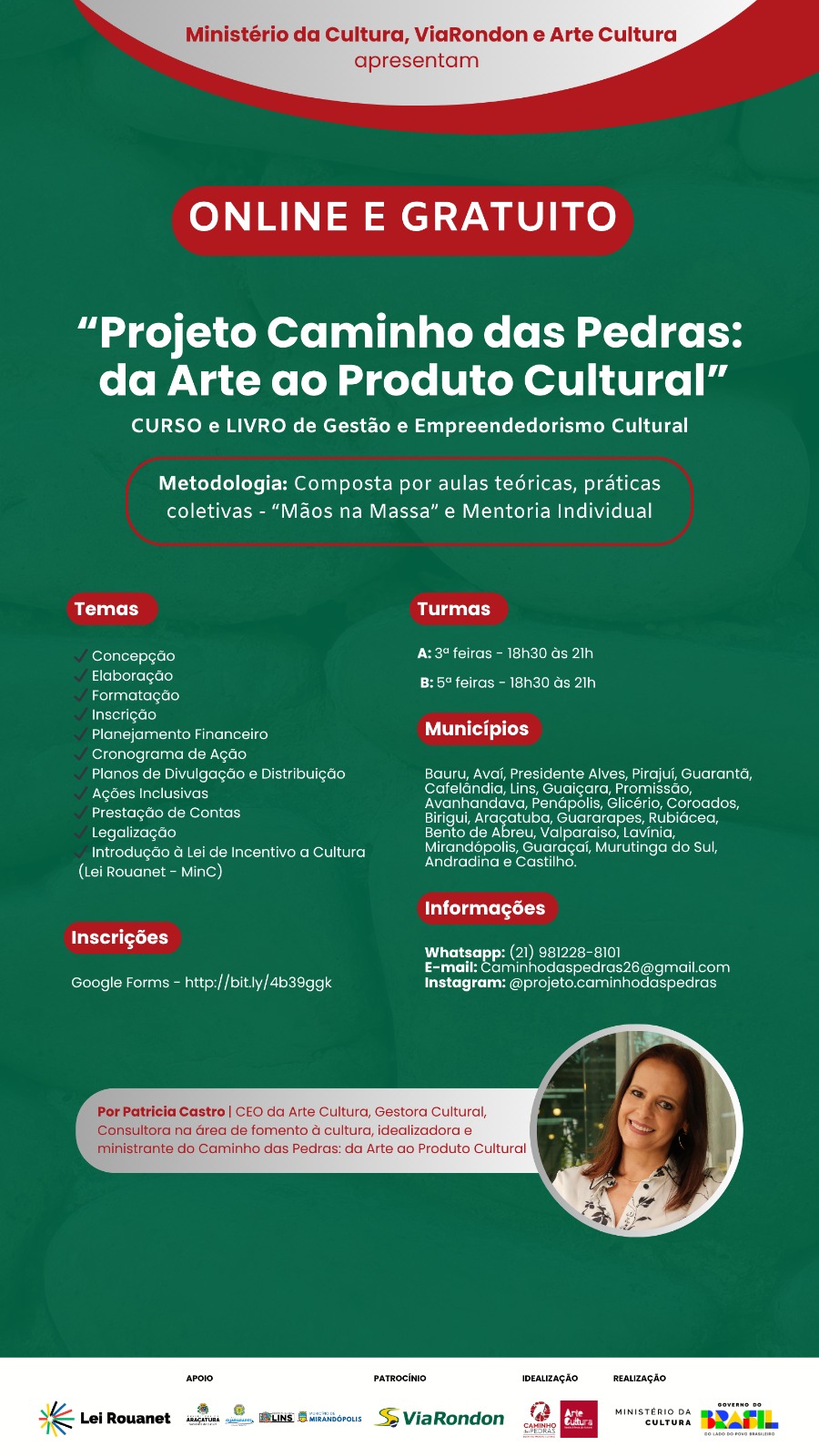 Projeto abre 150 vagas em gestão cultural gratuita