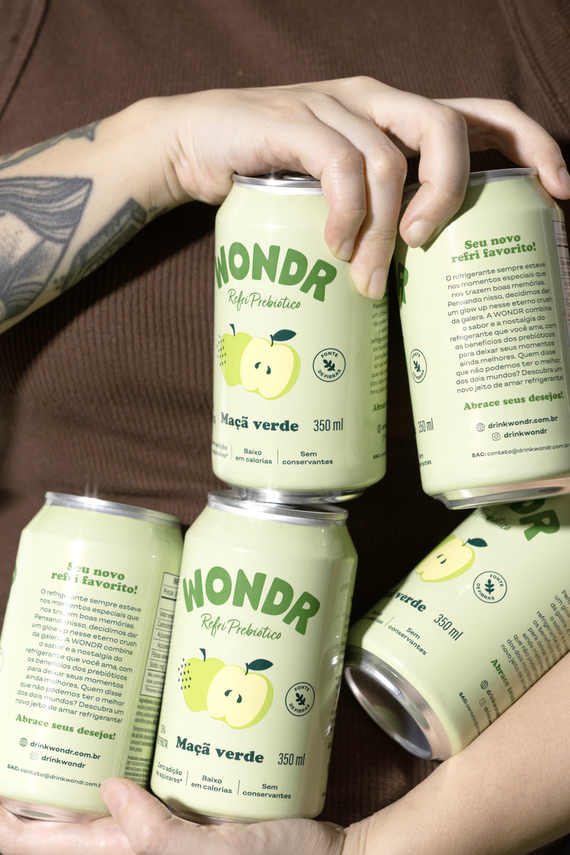 WONDR lança refrigerante prebiótico de maçã verde