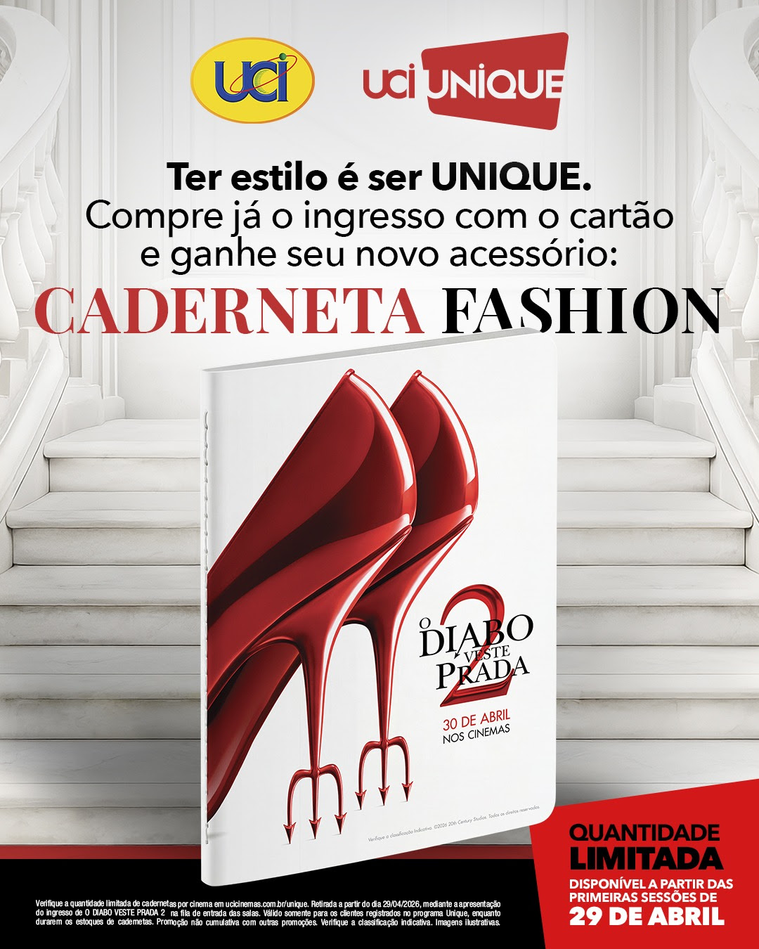 UCI dará brinde de “Diabo Veste Prada 2” a clientes