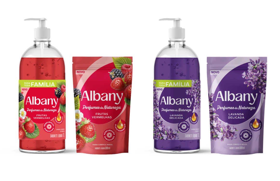 Albany lança sabonetes líquidos Perfumes da Natureza
