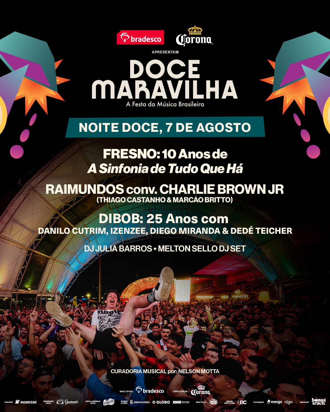 Doce Maravilha 2026 anuncia programação da Noite Doce com Fresno, Raimundos
e Dibob