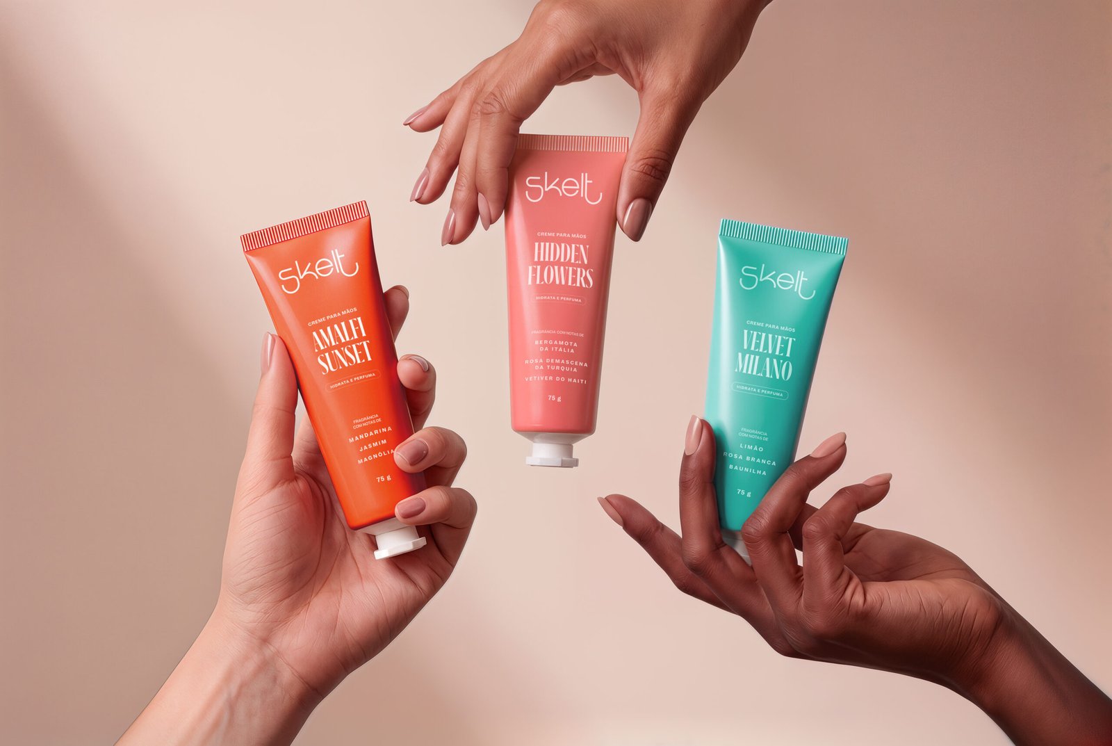 Skelt estreia em handcare com cremes para mãos de 24h e fragrâncias icônicas