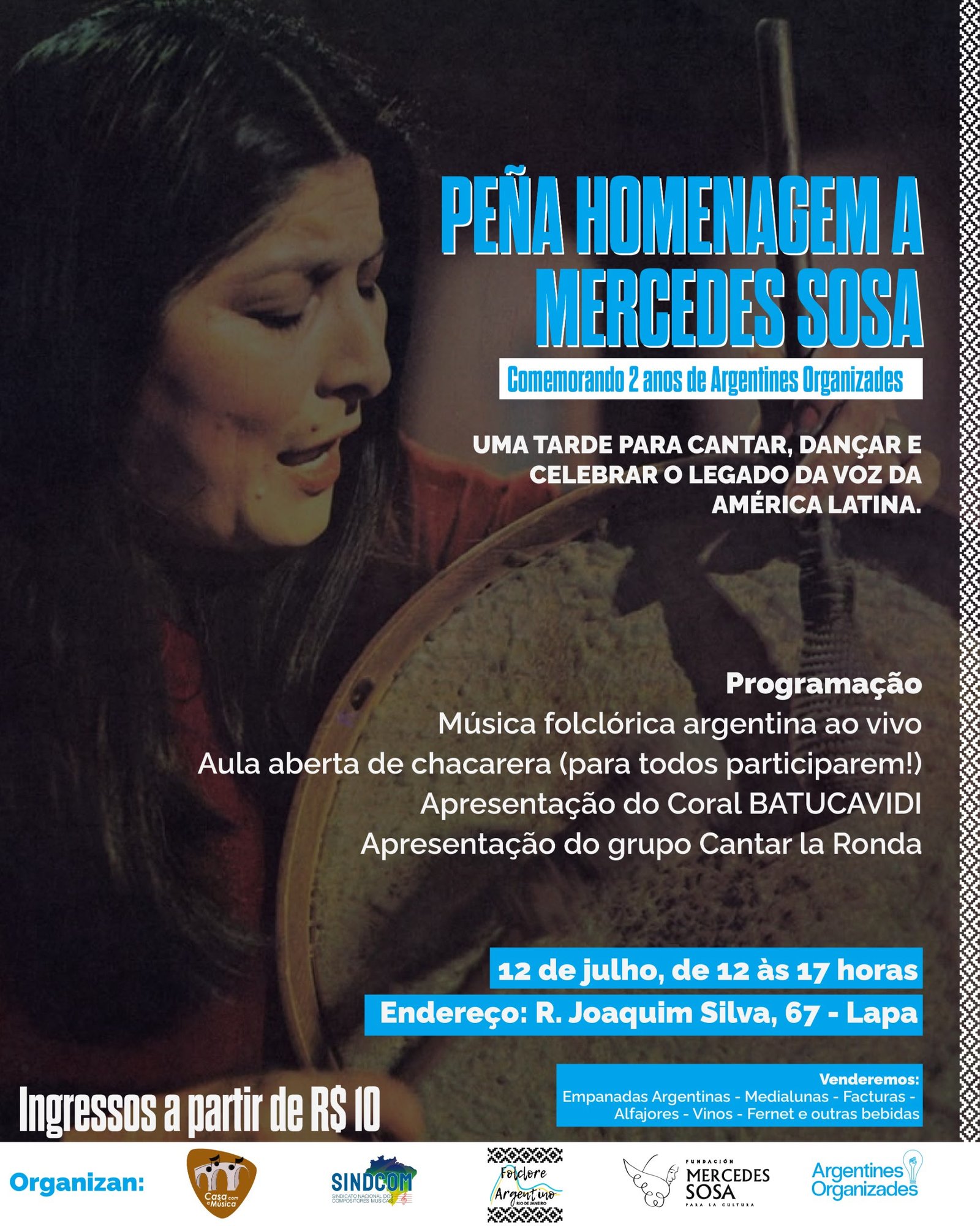 Lapa recebe homenagem a Mercedes Sosa