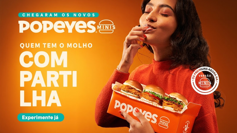 Popeyes lança Minis e transforma letras miúdas