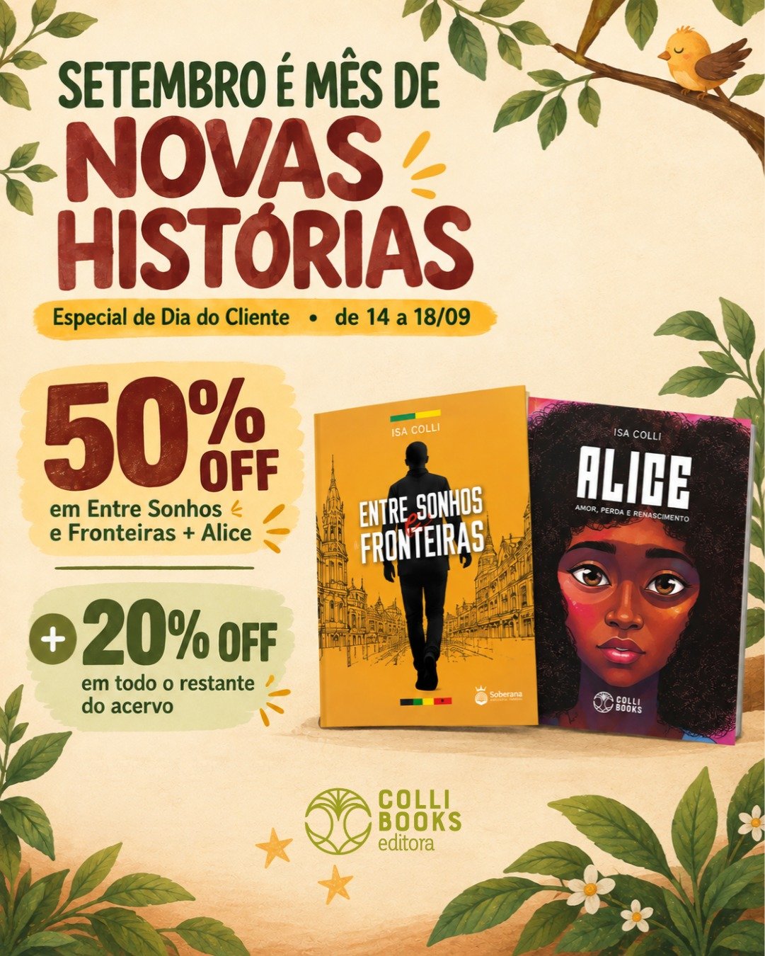 Colli Books oferece até 50% de desconto em livros