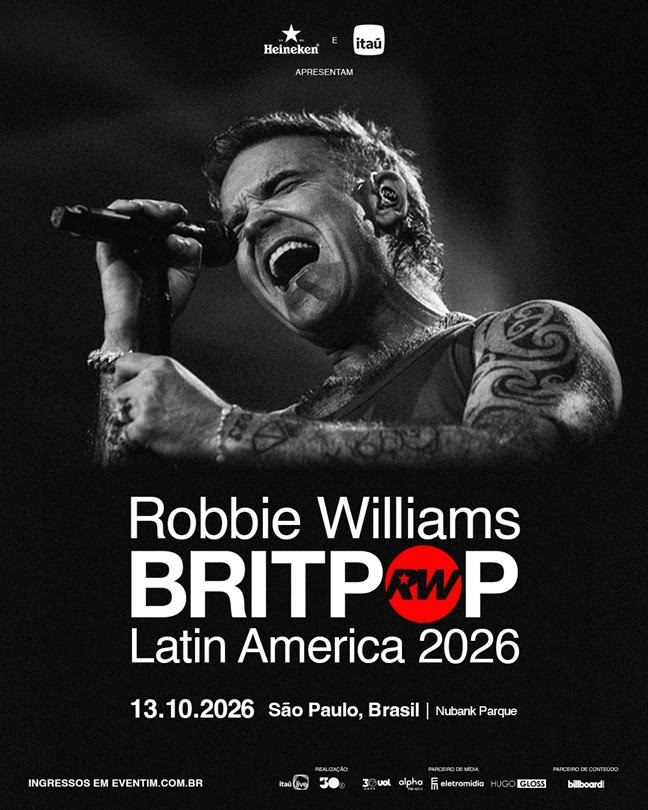 Robbie Williams retorna ao Brasil em outubro